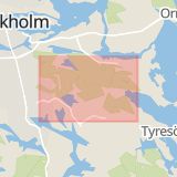 Karta som med röd fyrkant ramar in Älta, Skogsstig, Nacka, Stockholms län