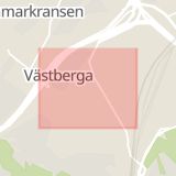 Karta som med röd fyrkant ramar in Västberga, Elektravägen, Stockholm, Stockholms län