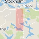 Karta som med röd fyrkant ramar in Nynäsvägen, Gryt, Stockholm, Stockholms län