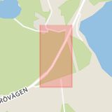 Karta som med röd fyrkant ramar in Lindötunneln, Ekerö, Stockholms län