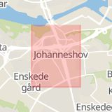 Karta som med röd fyrkant ramar in Johanneshov, Stockholms län