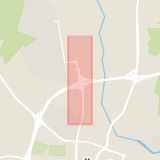 Karta som med röd fyrkant ramar in Hedgatan, Ekersvägen, Örebro, Örebro län