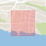Karta som med röd fyrkant ramar in Järla, Turbinvägen, Nacka, Stockholms län