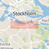 Karta som med röd fyrkant ramar in Västberga, Södra Länken, Stockholm, Stockholms län