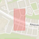 Karta som med röd fyrkant ramar in Ringvägen, Grindsgatan, Stockholm, Stockholms län