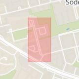 Karta som med röd fyrkant ramar in Södermalm, Tideliusgatan, Stockholms Tingsrätt, Stockholm, Stockholms län