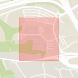 Karta som med röd fyrkant ramar in Kantatvägen, Nacka, Stockholms län