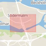 Karta som med röd fyrkant ramar in Södermalm, Skanstull, Stockholm, Stockholms län