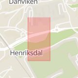 Karta som med röd fyrkant ramar in Värmdövägen, Danvikstull, Nacka, Stockholms län