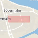 Karta som med röd fyrkant ramar in Skånegatan, Skarpnäck, Stockholm, Stockholms län