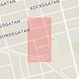 Karta som med röd fyrkant ramar in Skånegatan, Bondegatan, Stockholm, Stockholms län