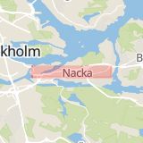 Karta som med röd fyrkant ramar in Ektorp, Värmdövägen, Nacka, Stockholms län