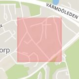 Karta som med röd fyrkant ramar in Ektorp, Skuru Skolväg, Nacka, Stockholms län