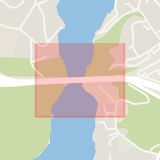 Karta som med röd fyrkant ramar in Skurubron, Björknäs, Stockholm, Värmdöleden, Nacka, Stockholms län