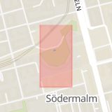 Karta som med röd fyrkant ramar in Fatbursparken, Södermalm, Stockholm, Stockholms län