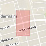 Karta som med röd fyrkant ramar in Södermalm, Folkungagatan, Nytorgsgatan, Stockholm, Stockholms län