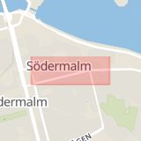 Karta som med röd fyrkant ramar in Södermalm, Tjärhovsgatan, Stockholm, Stockholms län