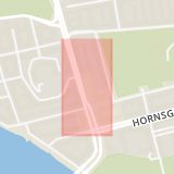 Karta som med röd fyrkant ramar in Hornstull, Långholmsgatan, Stockholm, Stockholms län