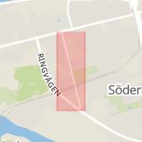 Karta som med röd fyrkant ramar in Södermalm, Rosenlundsgatan, Stockholm, Stockholms län