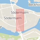 Karta som med röd fyrkant ramar in Östgötagatan, Skarpnäck, Stockholm, Stockholms län