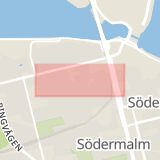 Karta som med röd fyrkant ramar in Södermalm, Sankt Paulsgatan, Stockholm, Stockholms län