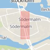 Karta som med röd fyrkant ramar in Götgatan, Hägersten, Stockholm, Stockholms län