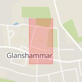 Karta som med röd fyrkant ramar in Glanshammars Kyrka, Örebro, Örebro län