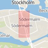 Karta som med röd fyrkant ramar in Söderledstunneln, Södermalm, Stockholm, Stockholms län