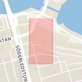 Karta som med röd fyrkant ramar in Slussen, Stadsgården, Stockholm, Stockholms län