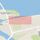 Karta som med röd fyrkant ramar in Heleneborgsgatan, Södermalm, Stockholm, Stockholms län