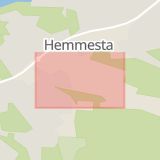 Karta som med röd fyrkant ramar in Hemmestahöjden, Motionsvägen, Värmdö, Stockholms län