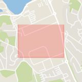 Karta som med röd fyrkant ramar in Stig Lindbergs Gata, Wilhelm Kåges Gata, Värmdö, Stockholms län