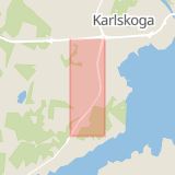 Karta som med röd fyrkant ramar in Degerforsvägen, Aggerud, Karlskoga, Örebro län
