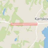Karta som med röd fyrkant ramar in Kristinehamnsvägen, Karlskoga, Örebro län