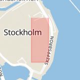 Karta som med röd fyrkant ramar in Gamla Stan, Österlånggatan, Stockholm, Stockholms län