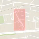 Karta som med röd fyrkant ramar in Drottningvägen, Flygfältsvägen, Ekeby, Karlskoga, Örebro län