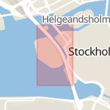 Karta som med röd fyrkant ramar in Centralbron, Gamla Stan, Stockholm, Stockholms län