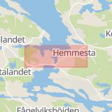 Karta som med röd fyrkant ramar in Fruvik, Skärgårdsvägen, Värmdö, Stockholms län