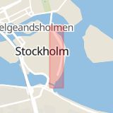 Karta som med röd fyrkant ramar in Gamla Stan, Skeppsbron, Stockholm, Stockholms län