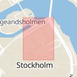 Karta som med röd fyrkant ramar in Skeppsbron, Slottet, Stockholm, Stockholms län