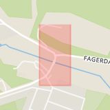 Karta som med röd fyrkant ramar in Skärgårdsvägen, Värmdövägen, Värmdö, Stockholms län