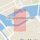 Karta som med röd fyrkant ramar in Riksdagshuset, Stockholm, Stockholms län