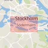 Karta som med röd fyrkant ramar in Södermalm, Högsta, Stockholm, Stockholms län