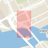 Karta som med röd fyrkant ramar in Tegelbacken, Klaratunneln, Stockholm, Stockholms län