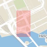 Karta som med röd fyrkant ramar in Tegelbacken, Centralbron, Stockholm, Stockholms län
