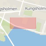 Karta som med röd fyrkant ramar in Pontonjärgatan, Stockholm, Stockholms län
