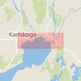Karta som med röd fyrkant ramar in Örebrovägen, Karlskoga, Örebro län