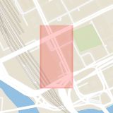 Karta som med röd fyrkant ramar in Centralplan, Norrmalm, Stockholm, Stockholms län