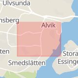 Karta som med röd fyrkant ramar in Äppelviken, Stockholm, Stockholms län