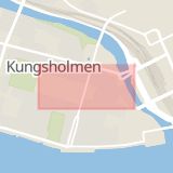Karta som med röd fyrkant ramar in Kungsholmen, Kungsholmsgatan, Stockholm, Stockholms län